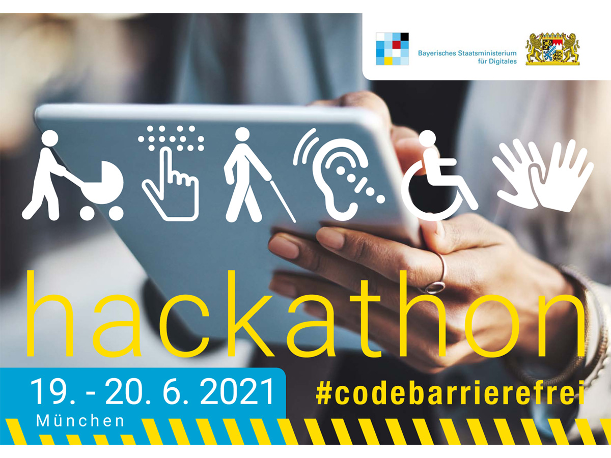 Key Visual, Hackathon #codebarrierefrei, Bayerisches Staatsministerium für Digitales